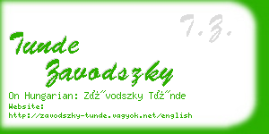 tunde zavodszky business card